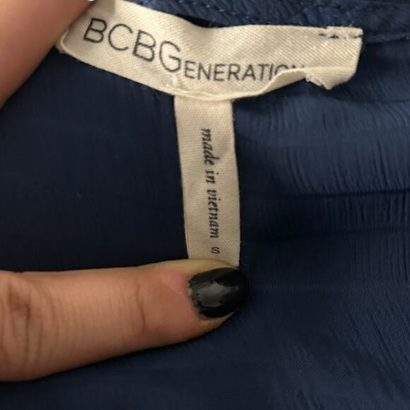 BCBGeneration Sheer Blue Tie Blouse Size S - Picture 6 of 6